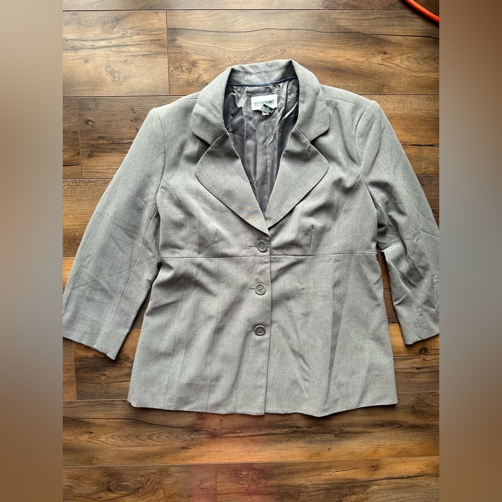 Motherhood Maternity Gray Career Blazer Stretch Work Office Jacket M